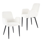 Crafers Armrest Dining Chair, Boucle 2pcs