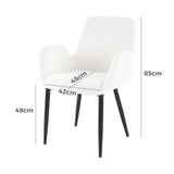 Crafers Armrest Dining Chair, Boucle 2pcs