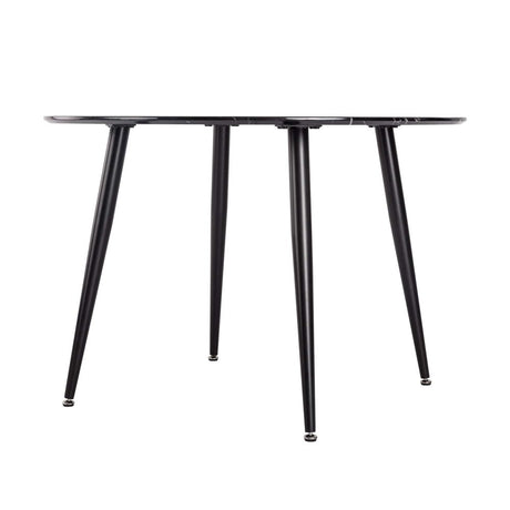 Elegant Marble Effect Round Dining Table