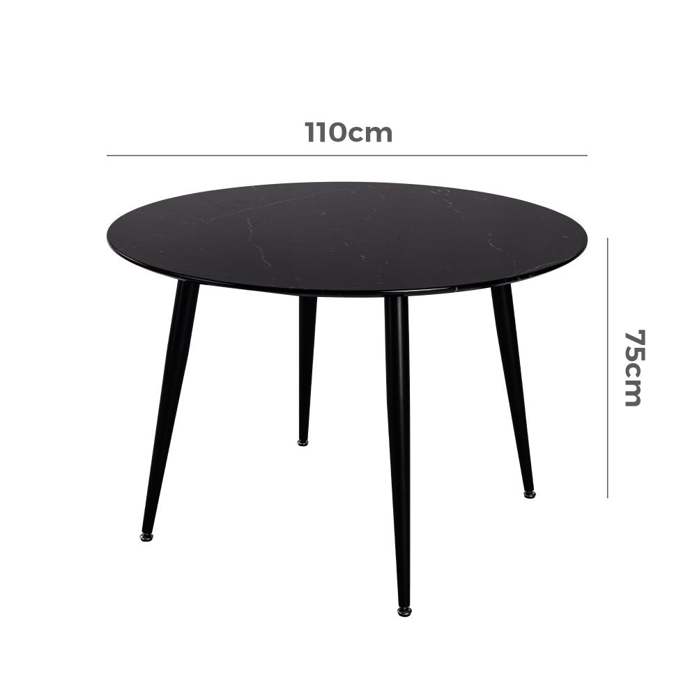 Elegant Marble Effect Round Dining Table