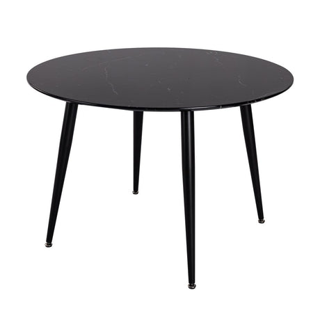 Birdwood 5 Piece Dining Set, Black Marble and Green Velvet