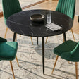 Clare Round Marble Dining Table, Black 110cm