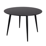 Clare Round Marble Dining Table, Black 110cm