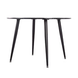 Clare Round Marble Dining Table, Black 110cm