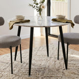 Clare Round Marble Dining Table, White 110cm