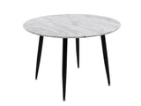 Clare Round Marble Dining Table, White 110cm