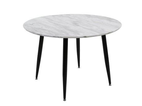 Clare Round Marble Dining Table, White 110cm