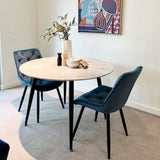 Clare Round Marble Dining Table, White 110cm