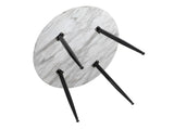 Round MDF Marbling Dining Table — Contemporary Marble-Look — Allure Home Collections