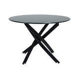 Gumeracha 5 Piece Dining Set, Black Marble and Blue Velvet