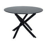 Gumeracha 5 Piece Dining Set, Black Marble and Blue Velvet