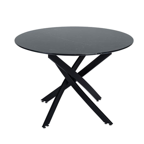 Gumeracha 5 Piece Dining Set, Black Marble and Green Velvet