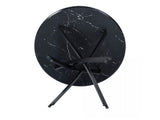 Round Black Marble-Effect Dining Table — Seats 4, White Veining — Allure Home Collections