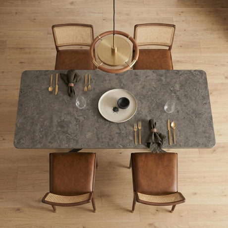 Manoora rectangular dining table in dark grey