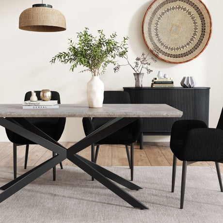 Manoora rectangular dining table in dark grey