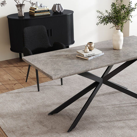 Manoora rectangular dining table in dark grey