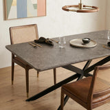 Manoora rectangular dining table in dark grey