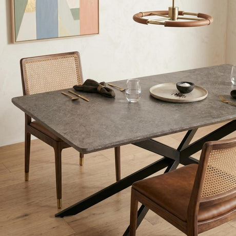 Manoora rectangular dining table in dark grey