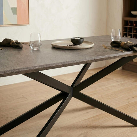 Manoora rectangular dining table in dark grey
