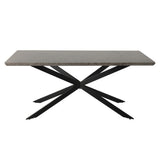 Kersbrook 7 Piece Dining Set, Dark Grey Marble and Green Velvet