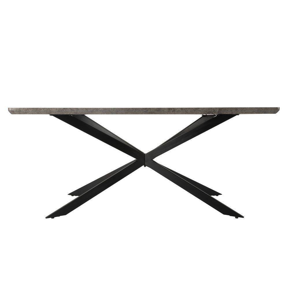 Kersbrook 7 Piece Dining Set, Dark Grey Marble and Green Velvet