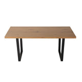 Cudlee Creek 7 Piece Dining Set, Natural Wood and Green Velvet