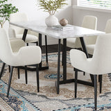 Sevenhill Rectangular Marble Dining Table, White 170cm