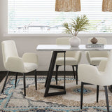 Sevenhill Rectangular Marble Dining Table, White 170cm