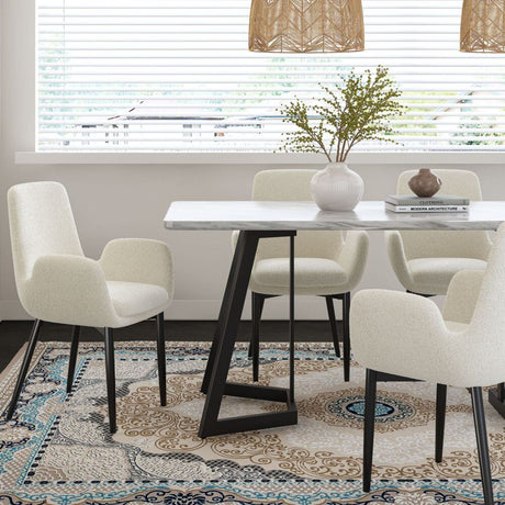 Sevenhill Rectangular Marble Dining Table, White 170cm