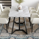 Sevenhill Rectangular Marble Dining Table, White 170cm
