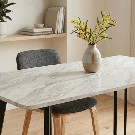 Sevenhill Rectangular Marble Dining Table, White 170cm