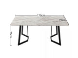 Sevenhill Rectangular Marble Dining Table, White 170cm