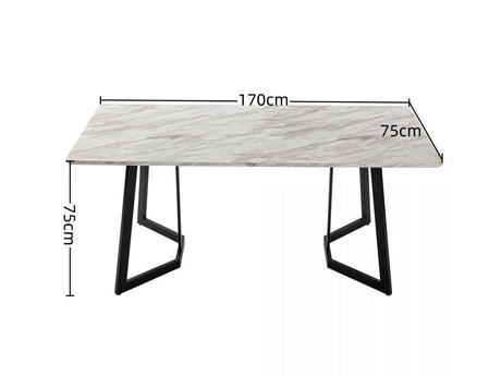 Sevenhill Rectangular Marble Dining Table, White 170cm
