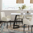 Rectangular Marble-Effect Dining Table — Elegant White Veining — Allure Home Collections