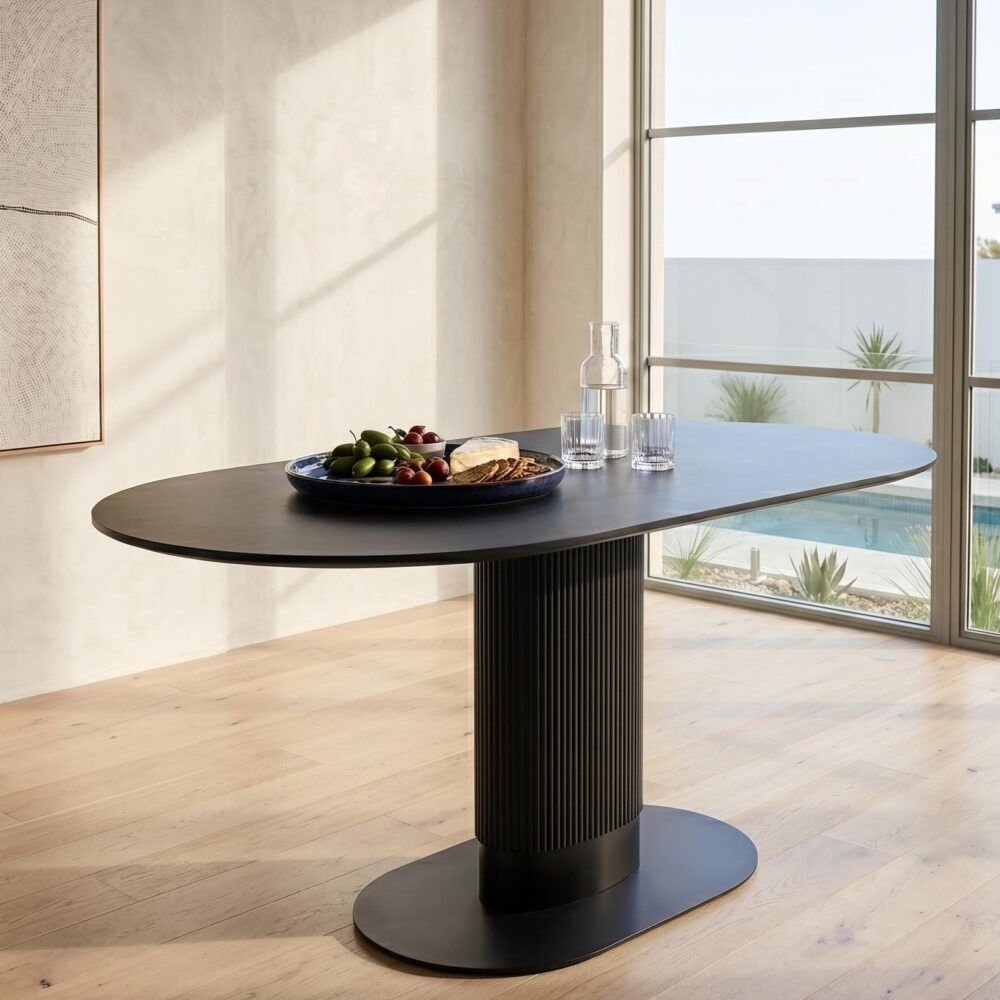 Armagh Oval Dining Table, Black