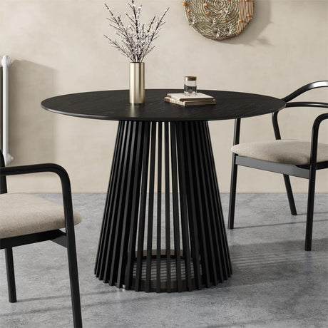 Leasingham Round Dining Table, Black 110cm