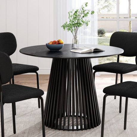 Leasingham Round Dining Table, Black 110cm