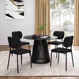 Leasingham Round Dining Table, Black 110cm
