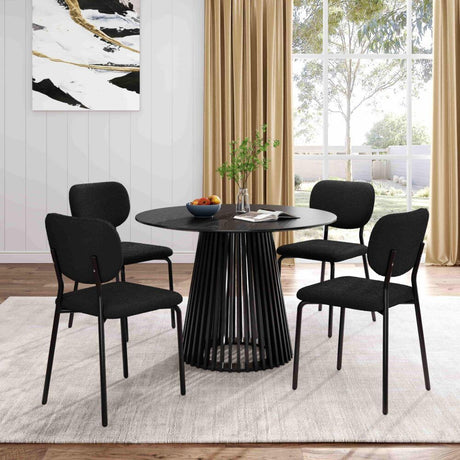 Leasingham Round Dining Table, Black 110cm