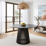 Leasingham Round Dining Table, Black 110cm