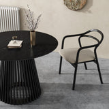 Leasingham Round Dining Table, Black 110cm