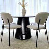 Leasingham Round Dining Table, Black 110cm
