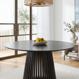 Leasingham Round Dining Table, Black 110cm
