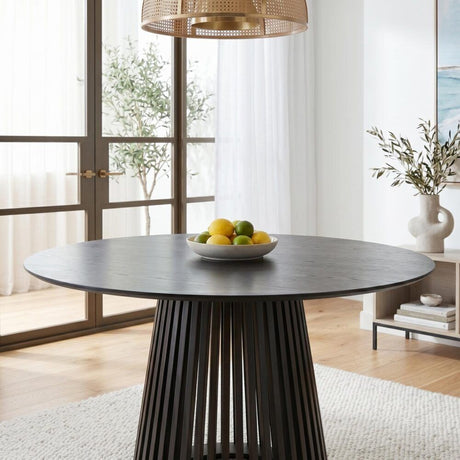 Leasingham Round Dining Table, Black 110cm