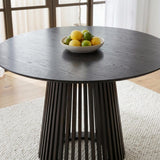 Leasingham Round Dining Table, Black 110cm