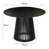 Leasingham Round Dining Table, Black 110cm