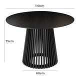 Palmer Sleek Silhouette Dining Table — Black Slatted Design — Allure Home Collections