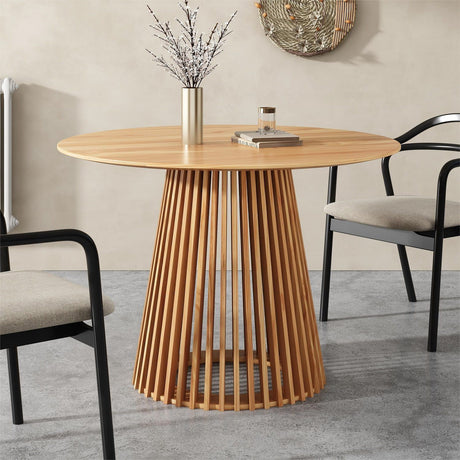 Leasingham Round Dining Table, Natural 110cm