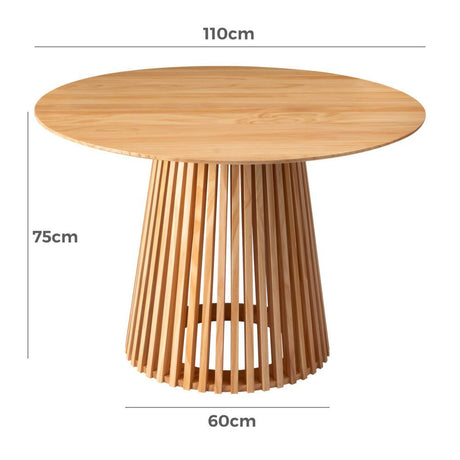 Leasingham Round Dining Table, Natural 110cm