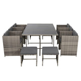 Bali 11 Piece Outdoor Dining Set Grey Yard Garden and Patio — Allure Home Collections